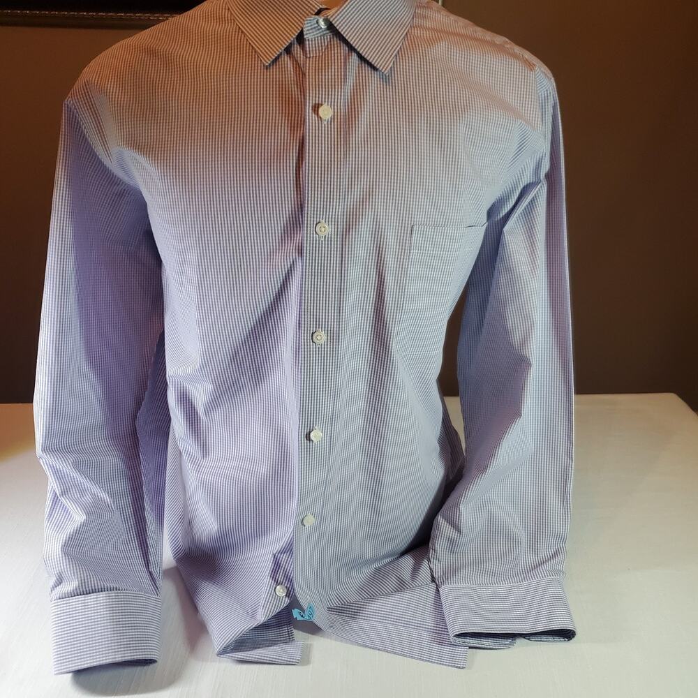 Croft & Barrow Mens XXL 18 34/35 Easy Care Classic Fit Dress Shirt Blue